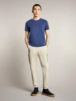 FAY T-Shirt<T-SHIRT JERSEY FROSTED EMBROID POCKET Blu