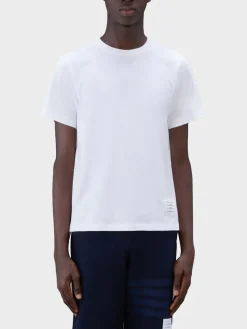 THOM BROWNE T-Shirt<T-SHIRT JERSEY SIDE SLIT TEE Bianco