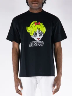 ARIES T-Shirt<T-SHIRT KISS Bianco, Nero, Rosso, Verde, Fluo