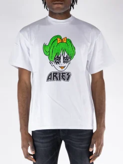 ARIES T-Shirt<T-SHIRT KISS Bianco, Nero, Rosso, Verde, Fluo