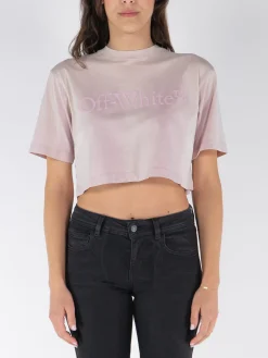 OFF-WHITE T-Shirt<T-SHIRT LAUNDRY CROPPED TEE Rosa