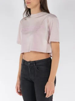 OFF-WHITE T-Shirt<T-SHIRT LAUNDRY CROPPED TEE Rosa