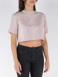 OFF-WHITE T-Shirt<T-SHIRT LAUNDRY CROPPED TEE Rosa