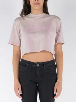 OFF-WHITE T-Shirt<T-SHIRT LAUNDRY CROPPED TEE Rosa