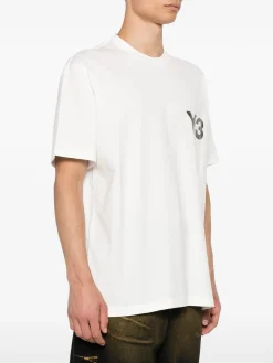 Y-3 T-Shirt<T-SHIRT LOGO Bianco, Nero