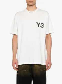 Y-3 T-Shirt<T-SHIRT LOGO Bianco, Nero