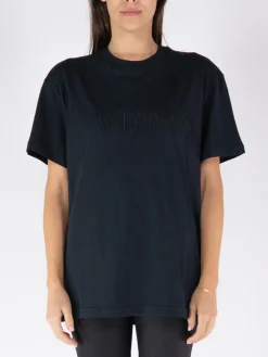 JW ANDERSON T-Shirt<T-SHIRT LOGO EMBROIDERY Nero