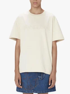 JW ANDERSON T-Shirt<T-SHIRT LOGO EMBROIDERY Beige