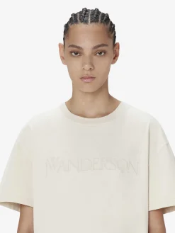 JW ANDERSON T-Shirt<T-SHIRT LOGO EMBROIDERY Beige