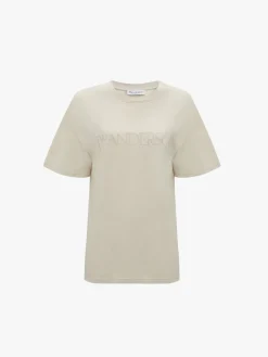 JW ANDERSON T-Shirt<T-SHIRT LOGO EMBROIDERY Beige