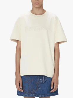 JW ANDERSON T-Shirt<T-SHIRT LOGO EMBROIDERY Beige