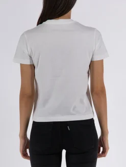MONCLER T-Shirt<T-SHIRT LOGO EMBROIDERY W STRASS Bianco