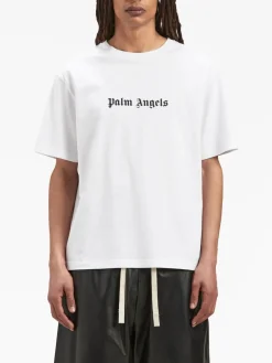 PALM ANGELS T-Shirt<T-SHIRT LOGO SLIM TEE Bianco, Nero