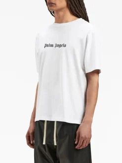 PALM ANGELS T-Shirt<T-SHIRT LOGO SLIM TEE Bianco, Nero
