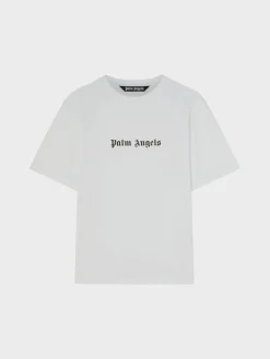 PALM ANGELS T-Shirt<T-SHIRT LOGO SLIM TEE Bianco, Nero