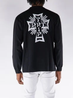 ARIES T-Shirt<T-SHIRT LONGSLEEVE AGED LORDS OF ART TRIP Bianco, Nero