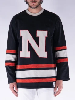 NAHMIAS T-Shirt<T-SHIRT LONGSLEEVE HOCKEY JERSEY Arancione, Bianco, Nero