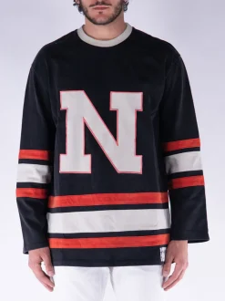 NAHMIAS T-Shirt<T-SHIRT LONGSLEEVE HOCKEY JERSEY Arancione, Bianco, Nero