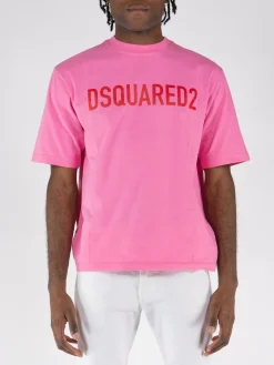 DSQUARED T-Shirt<T-SHIRT LOOSE Rosa, Rosso