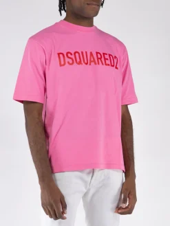 DSQUARED T-Shirt<T-SHIRT LOOSE Rosa, Rosso