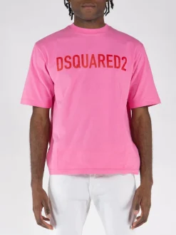 DSQUARED T-Shirt<T-SHIRT LOOSE Rosa, Rosso