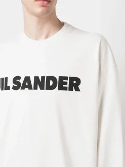 JIL SANDER T-Shirt<T-SHIRT LS Bianco, Nero