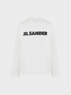 JIL SANDER T-Shirt<T-SHIRT LS Bianco, Nero