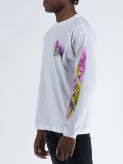 CARHARTT WIP T-Shirt<T-SHIRT L/S BABYBRUSH GRIN Bianco, Viola, Fluo