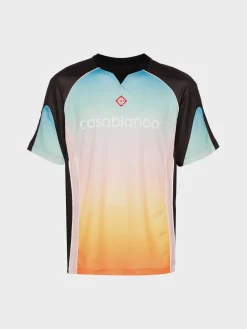 CASABLANCA Camicie<T-SHIRT MENS FOOTBALL Azzurro, Bianco, Giallo, Nero