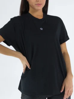 T-Shirt<T-SHIRT MINI STAR EMBROIDERY Nero