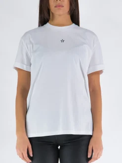 T-Shirt<T-SHIRT MINI STAR EMBROIDERY Bianco