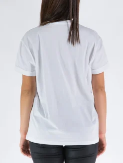 T-Shirt<T-SHIRT MINI STAR EMBROIDERY Bianco