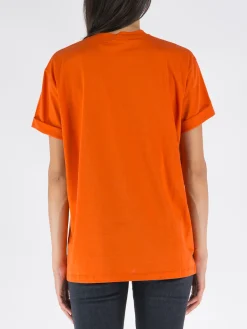 STELLA MCCARTNEY T-Shirt<T-SHIRT MINI STAR EMBROIDERY Arancione
