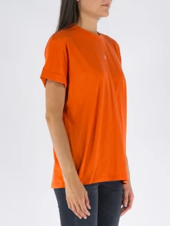 STELLA MCCARTNEY T-Shirt<T-SHIRT MINI STAR EMBROIDERY Arancione