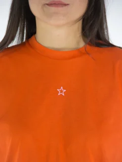 STELLA MCCARTNEY T-Shirt<T-SHIRT MINI STAR EMBROIDERY Arancione