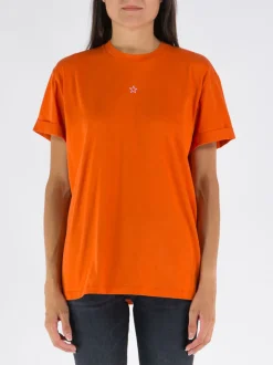 STELLA MCCARTNEY T-Shirt<T-SHIRT MINI STAR EMBROIDERY Arancione