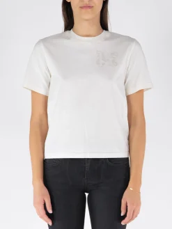 PALM ANGELS T-Shirt<T-SHIRT MONOGRAM FITTED TEE Bianco