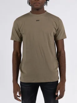 OFF-WHITE T-Shirt<T-SHIRT OF STITCH SLIM Beige