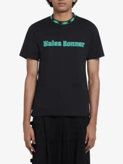 WALES BONNER T-Shirt<T-SHIRT ORIGINAL Azzurro, Nero