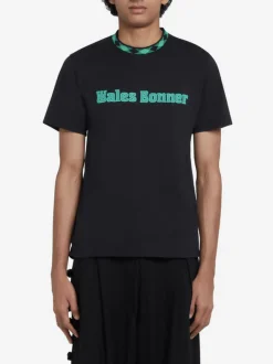 WALES BONNER T-Shirt<T-SHIRT ORIGINAL Azzurro, Nero