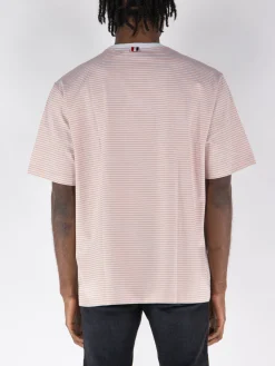 THOM BROWNE T-Shirt<T-SHIRT OVERSIZED SHORT SLEEVE POCKET TEE Arancione, Azzurro, Bianco