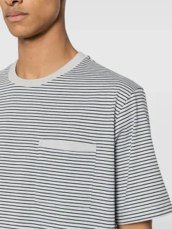 THOM BROWNE T-Shirt<T-SHIRT OVERSIZED SHORT SLEEVE POCKET TEE Grigio, Nero