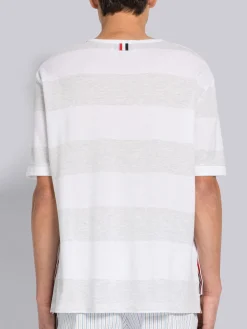 THOM BROWNE T-Shirt<T-SHIRT OVERSIZED SHORT SLEEVE POCKET Grigio