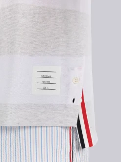 THOM BROWNE T-Shirt<T-SHIRT OVERSIZED SHORT SLEEVE POCKET Grigio