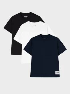 JIL SANDER T-Shirt<T-SHIRT 3-PACK Bianco, Blu, Nero