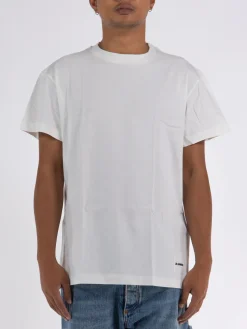 JIL SANDER T-Shirt<T-SHIRT 3-PACK Bianco, Blu, Nero