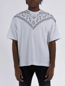 MARCELO BURLON T-Shirt<T-SHIRT PAISLEY PRINT Bianco, Nero