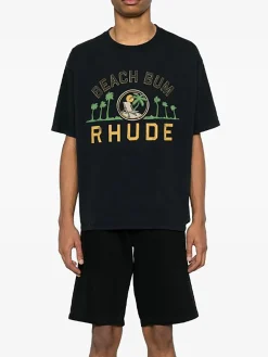 RHUDE T-Shirt<T-SHIRT PALMERA TEE Giallo, Nero, Verde