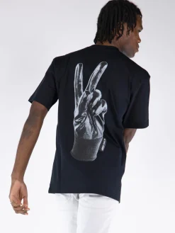 44 LABEL GROUP T-Shirt<T-SHIRT PEACE Bianco, Nero