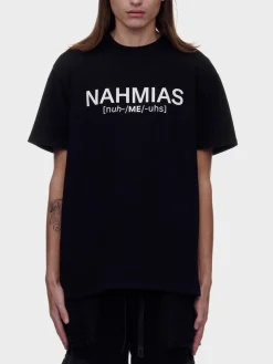 NAHMIAS T-Shirt<T-SHIRT PRONUNCIATION Bianco, Nero